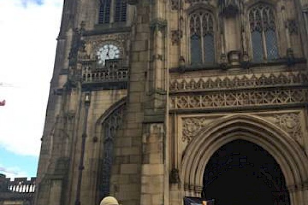  Manchester Cathedral’s youngest tour guide Blaise takes families on a medieval safari for Dig the City 2015